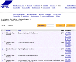 Result List of the Search